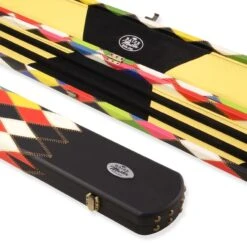 Baize Master Baize Master 3/4 Joint WIDE 3 Slot MULTI DIAMONDS Luxury Round End Snooker Pool Cue Case With Studs - Holds 2 Cues