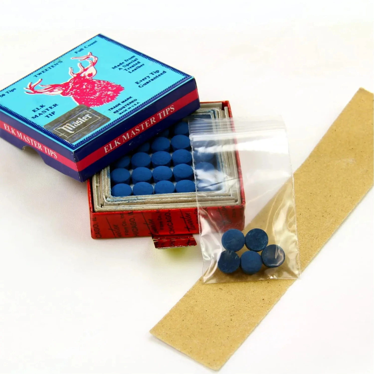 Tweeten 5 X 8mm Tweeten ELK MASTER Leather Stick On Snooker Pool Cue Tips 3 Tweeten 5 X 8mm Tweeten ELK MASTER Leather Stick On Snooker Pool Cue Tips