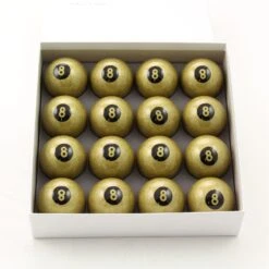 Aramith Exclusive 2" Aramith Premier GOLDEN 8 BALL - Set Of 16 Pool Balls