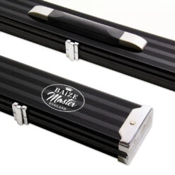Baize Master Baize Master WIDE BLACK 3/4 PRO LINE Aluminium Metal Ends Snooker Pool Cue Case - Holds 2 Cues
