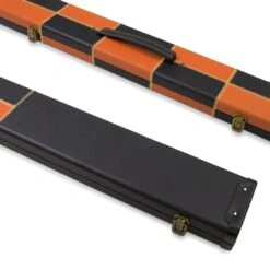 Cue & Case Deluxe 1 Piece WIDE CHEQUERED Snooker Pool Cue Case With Plastic Ends - Holds 3 Cues