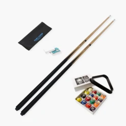 Cue + Case Kids' Pool Or Snooker Table Set - Complete Junior Cue & Accessories Kit