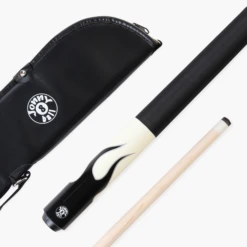 Cue + Case Jonny 8 Ball Flame 58" Maple Pool Snooker Cue With 11mm Tip And Heavy Duty Vinyl Soft Case