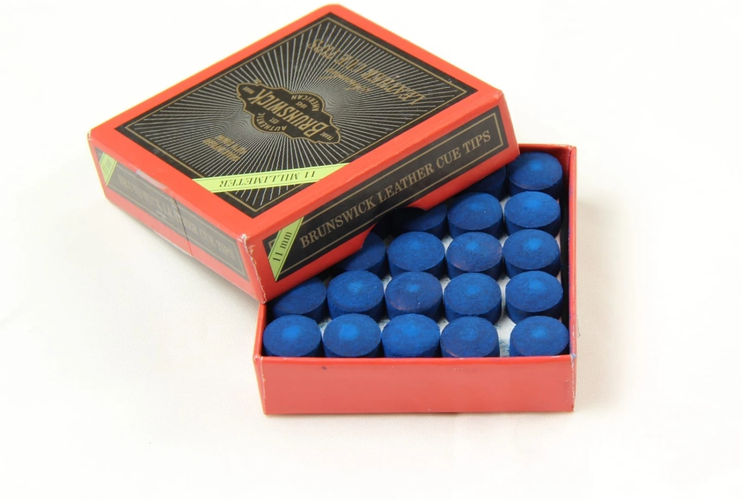 Brunswick 15 X 11mm Leather Blue Diamond Snooker Pool Cue Tips - Free Sandpaper 4 Brunswick 15 X 11mm Leather Blue Diamond Snooker Pool Cue Tips - Free Sandpaper - Image 2