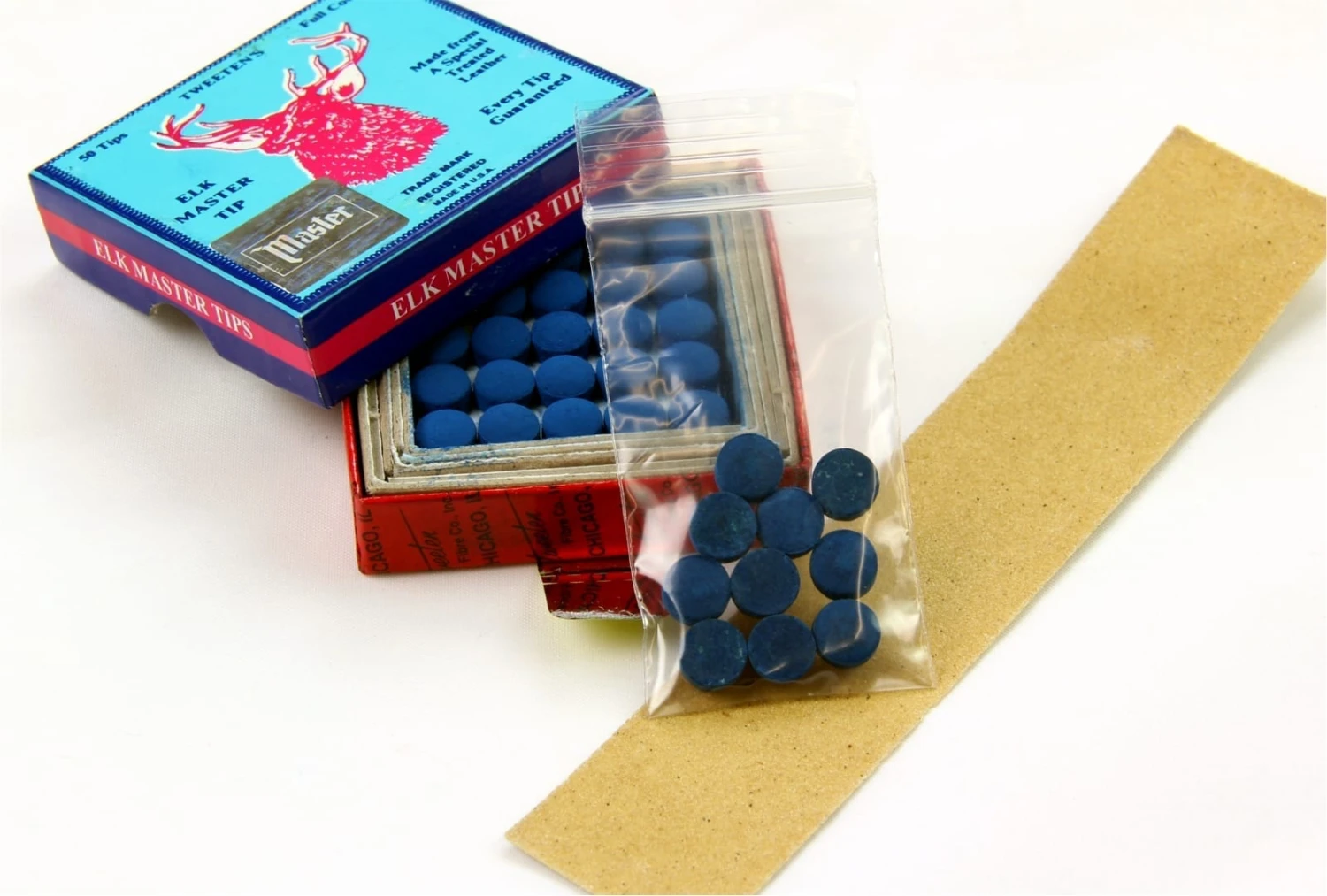 Tweeten 10 X 9.5mm Tweeten ELK MASTER Leather Snooker Pool Cue Tips - FREE Sandpaper 4 Tweeten 10 X 9.5mm Tweeten ELK MASTER Leather Snooker Pool Cue Tips - FREE Sandpaper - Image 2