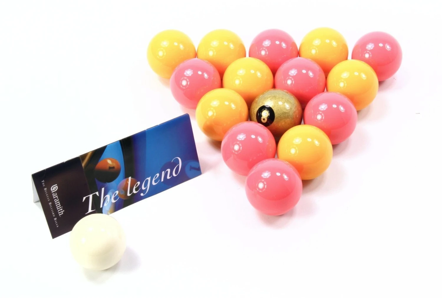 Aramith EXCLUSIVE! Aramith Premier GOLD 8 BALL Edition PINK And YELLOW Pool Balls 4 Aramith EXCLUSIVE! Aramith Premier GOLD 8 BALL Edition PINK And YELLOW Pool Balls - Image 2