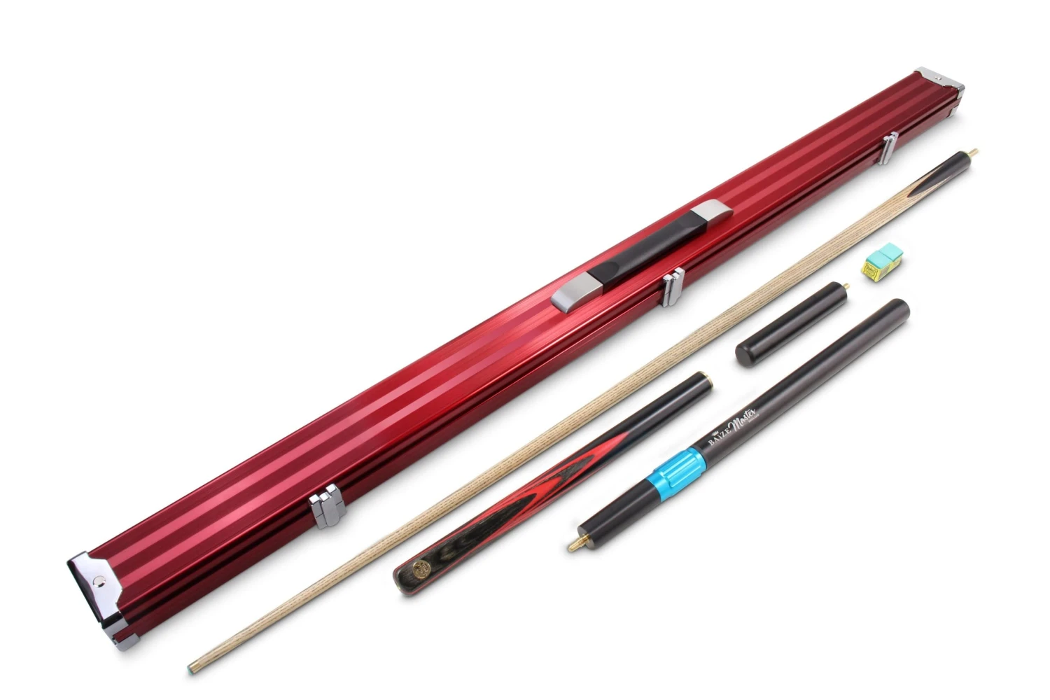 Cue + Case Baize Master G14 RED EMPEROR 3/4 Cue Set 9.5mm Tip With Baize Master 3/4 Red Pro-Line Case, Long Telescopic Extension, Mini Butt And 2 Chalks 4 Cue + Case Baize Master G14 RED EMPEROR 3/4 Cue Set 9.5mm Tip With Baize Master 3/4 Red Pro-Line Case, Long Telescopic Extension, Mini Butt And 2 Chalks - Image 2