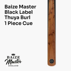 Baize Master BAIZE MASTER Black Label 58 Inch One Piece Hand Spliced Premium Ebony Butt Snooker Cue With 9.75mm Leather Tip -Billiards Shop 2 41dd8cbc 2340 44c4 a5b0 b443d08991d6