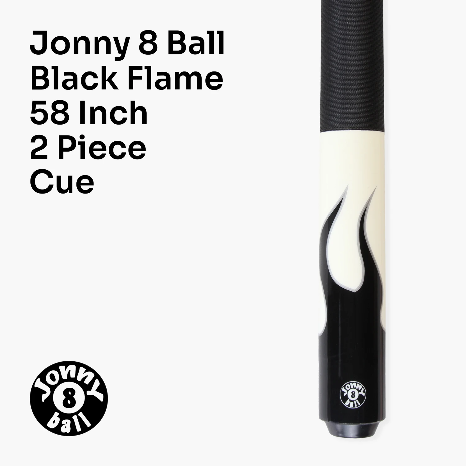Cue + Case Jonny 8 Ball Flame 58" Maple Pool Snooker Cue With 11mm Tip And Heavy Duty Vinyl Soft Case 4 Cue + Case Jonny 8 Ball Flame 58" Maple Pool Snooker Cue With 11mm Tip And Heavy Duty Vinyl Soft Case - Image 2