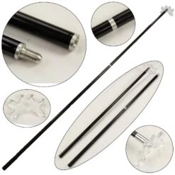 Jonny 8 Ball 57 Inch Jonny 8 Ball Black Carbon 2pc SLIM LINE Snooker CUE REST And CLEAR Rest Head - Transportable -Billiards Shop 36906702