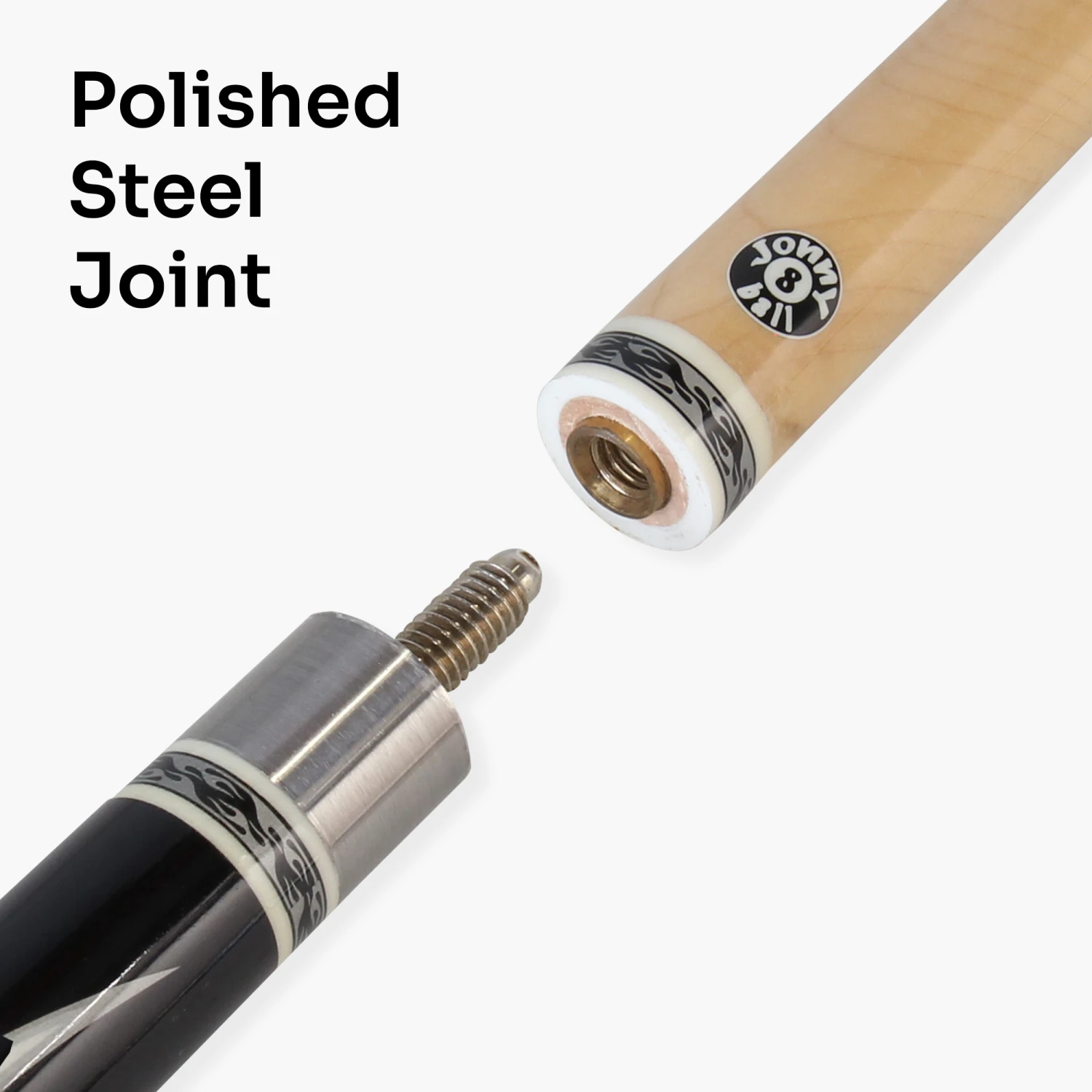 Cue + Case Jonny 8 Ball Flame 58" Maple Pool Snooker Cue With 11mm Tip And Heavy Duty Vinyl Soft Case 6 Cue + Case Jonny 8 Ball Flame 58" Maple Pool Snooker Cue With 11mm Tip And Heavy Duty Vinyl Soft Case - Image 4