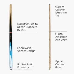 BCE BCE Mark Selby Shockwave 48 Inch 2 Piece Kids Snooker Pool Cue And Case Set 9.5mm Tip 11 BCE BCE Mark Selby Shockwave 48 Inch 2 Piece Kids Snooker Pool Cue And Case Set 9.5mm Tip -Billiards Shop 48Shockwave4