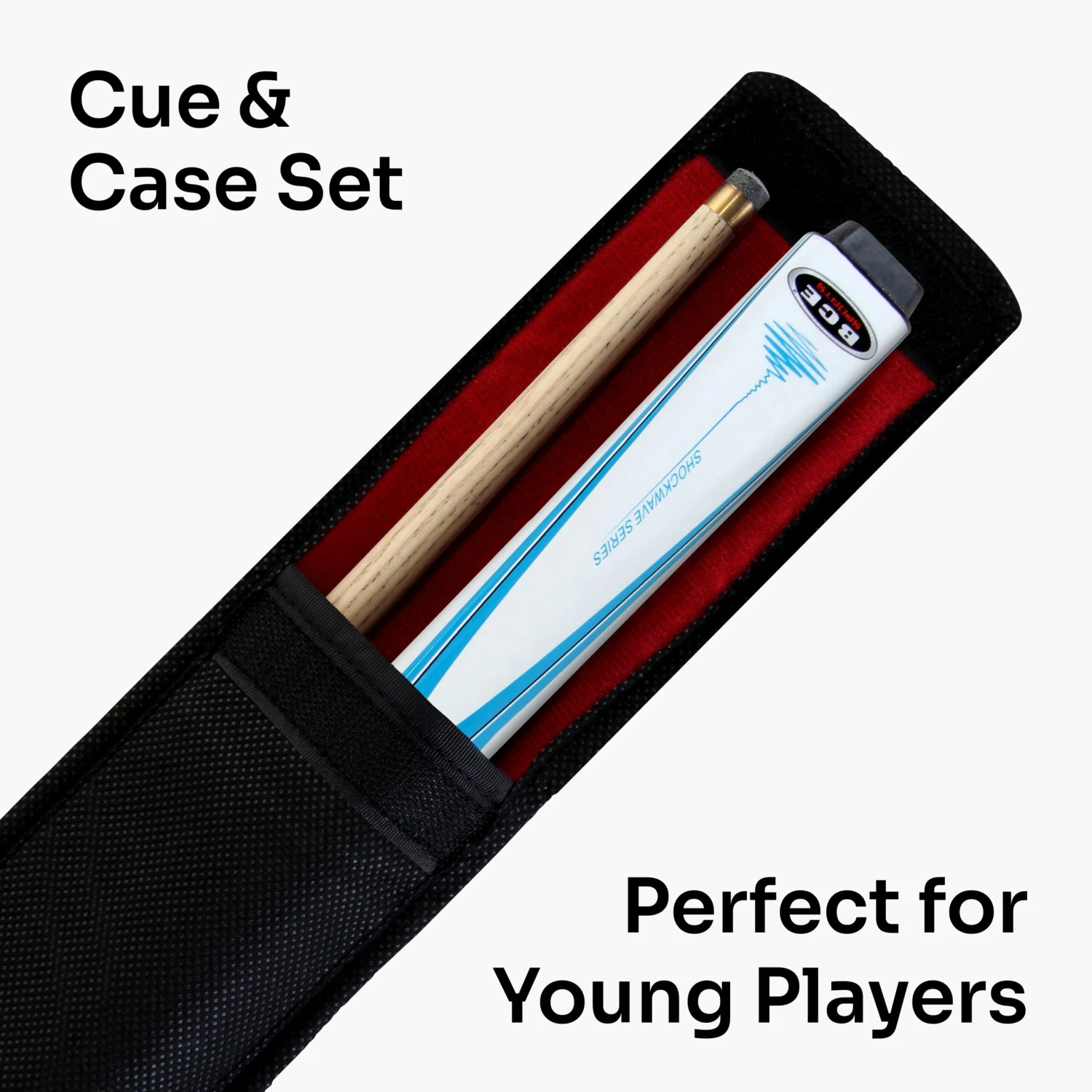 BCE BCE Mark Selby Shockwave 48 Inch 2 Piece Kids Snooker Pool Cue And Case Set 9.5mm Tip 9 BCE BCE Mark Selby Shockwave 48 Inch 2 Piece Kids Snooker Pool Cue And Case Set 9.5mm Tip - Image 7