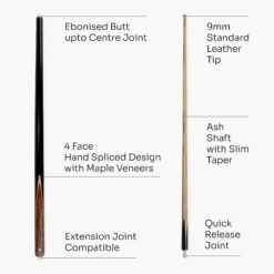 Jonny 8 Ball Jonny 8 Ball NEEDLE 57 Inch 2 Piece Centre Joint English Pool Cue 9mm Tip With Slim Tapered Ash Shaft -Billiards Shop 4 1914346f 0748 46f3 b39e 15ee56a13ce3