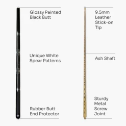 Jonny 8 Ball Jonny 8 Ball WHITE SPEAR 57 Inch 2 Piece Snooker Pool Cue And Case Set With 9.5mm Tip -Billiards Shop 4 6ef1ab27 b2a4 4012 a107 0b4021a868a7