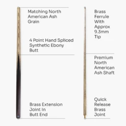 Cue + Case Baize Master Challenger 57" 2-Piece Cue - 9.3mm Tip With Case, Extension & Mini Butt -Billiards Shop 4 a6461d05 eb97 432c 86fc c60177cc96ab