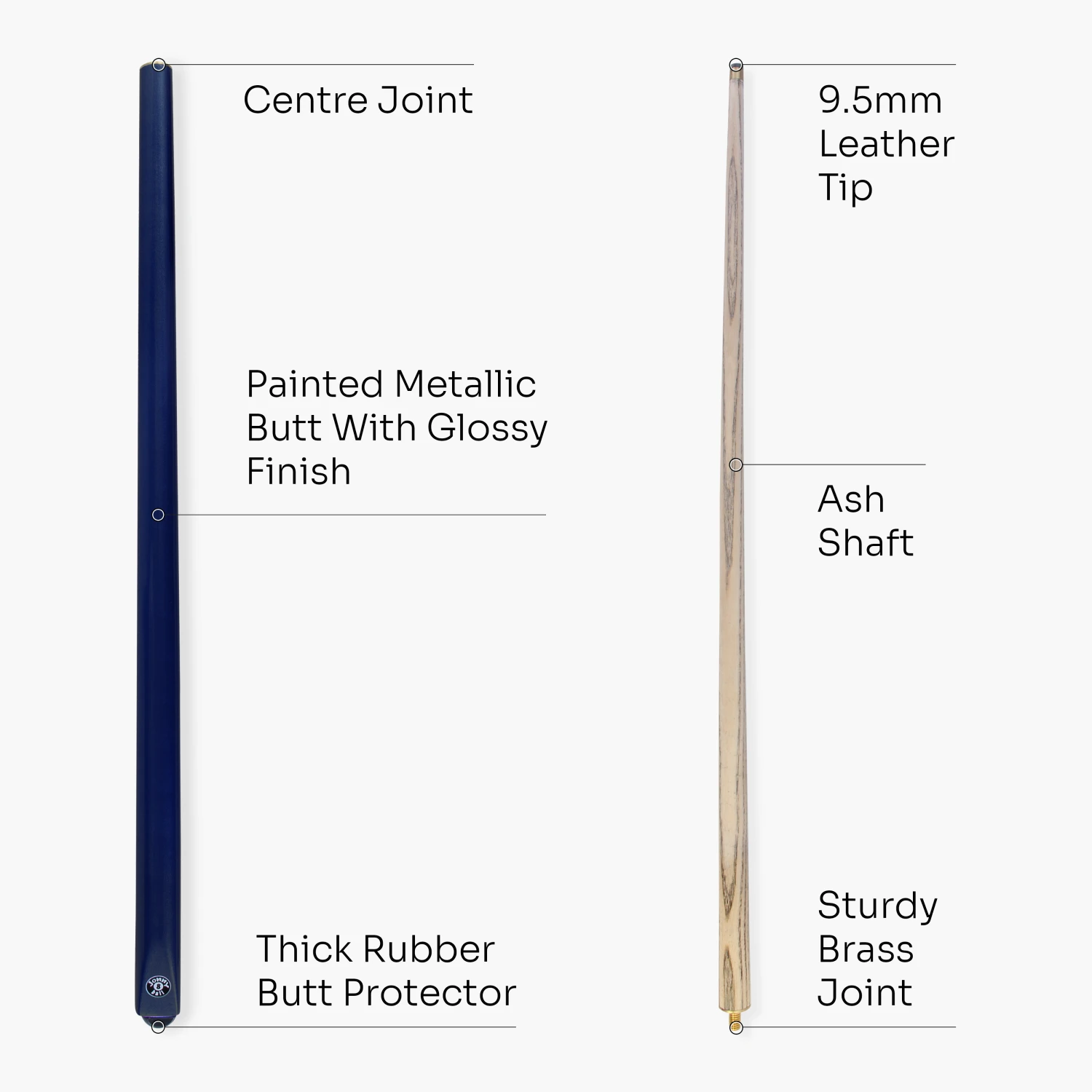 Jonny 8 Ball Jonny 8 Ball Metallic E-Series 57 Inch 2 Piece Centre Joint Snooker Pool Cue And Soft Case Set 9.5mm Tip 6 Jonny 8 Ball Jonny 8 Ball Metallic E-Series 57 Inch 2 Piece Centre Joint Snooker Pool Cue And Soft Case Set 9.5mm Tip - Image 4