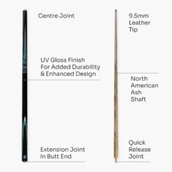 Jonny 8 Ball Jonny 8 Ball TRIDENT 57 Inch 2 Piece Centre Joint Ash Snooker Pool Cue With 9.5mm Tip -Billiards Shop 4 cabeedca 2e91 406f 87f8 426dcfc21cc9