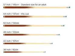 Kudos Kudos 54 Inch BLACK BUTT Economy 2pc Snooker Cue With 11mm Screw Tip 8 Kudos Kudos 54 Inch BLACK BUTT Economy 2pc Snooker Cue With 11mm Screw Tip -Billiards Shop 54 inch cue comparison