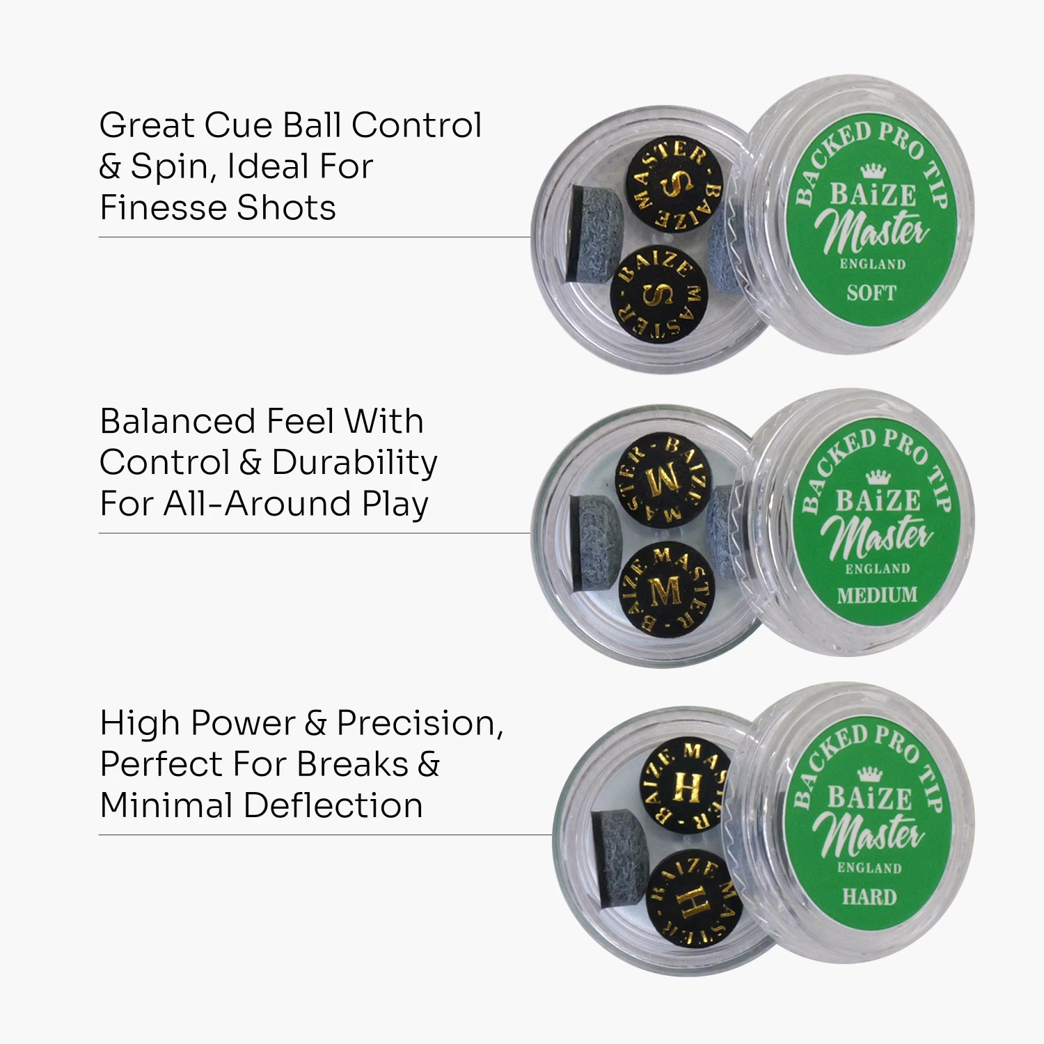 Baize Master Baize Master Pro-Impact Leather Backed Pressed Tips - Pack Of 4 - 10mm Tips 13 Baize Master Baize Master Pro-Impact Leather Backed Pressed Tips - Pack Of 4 - 10mm Tips - Image 11