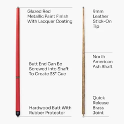 Jonny 8 Ball Jonny 8 Ball 48 Inch RED JUNIOR TRIAD 3 Section Pool Snooker Cue & SOFT CASE -Billiards Shop 5 752b9b21 332a 41f3 a724 e72b2ae55813