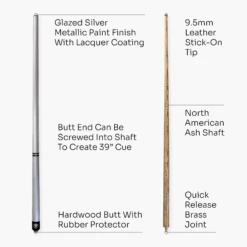 Jonny 8 Ball Jonny 8 Ball 57 Inch SILVER TRIAD 3 Section Ash Pool Snooker Cue & SOFT CASE -Billiards Shop 5 7e126246 9db7 42f0 a8e0 d6dec0816c4e