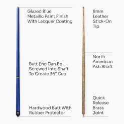 Jonny 8 Ball Jonny 8 Ball 52" BLUE PRO-TRIAD 3 Section Pool Cue - 8mm Elk Master Tip -Billiards Shop 5 ae1fe047 6249 4d3a 95d1 eade4126aa6f