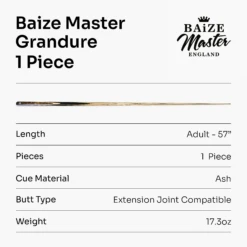 Baize Master Baize Master Limited Edition Grandure #002 One Piece Hand Spliced Ultra-Premium English Pool Cue With Titanium Ferrule And Hand-Fitted Asia Cues Pro 8mm Tip – Handmade In Thailand By Asia Cues -Billiards Shop 7 1541431c b30d 47b9 9c91 247e765dc961