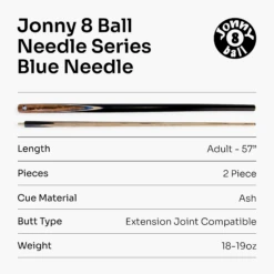 Jonny 8 Ball Jonny 8 Ball NEEDLE 57 Inch 2 Piece Centre Joint English Pool Cue 9mm Tip With Slim Tapered Ash Shaft -Billiards Shop 7 23bb5ec5 fc42 4293 b3d8 a1911a4aee73