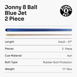 Jonny 8 Ball Jonny 8 Ball 57 Inch JET 2 Piece Ash Snooker Pool Cue - 9.5mm Tip -Billiards Shop 7 3902f672 8bdd 4455 8804 00bf7a1b9b7e