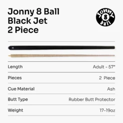 Jonny 8 Ball Jonny 8 Ball 57 Inch JET 2 Piece Ash Snooker Pool Cue - 9.5mm Tip -Billiards Shop 7 39937f6c 02a7 4686 a0e6 fa53868115c1
