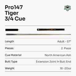 PRO147 Pro147 CLASSIC 3/4 Jointed Snooker Pool Cue With Genuine Multi Spliced Butt 9.5mm Leather Tip And Quick Release + 6" Mini Butt -Billiards Shop 7 a402703a 9d25 45fd 93d9 892ea6b88179