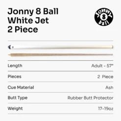Jonny 8 Ball Jonny 8 Ball 57 Inch JET 2 Piece Ash Snooker Pool Cue - 9.5mm Tip -Billiards Shop 7 e59d1112 08e8 4dc3 a4b9 15dc1330840e