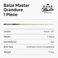 Baize Master Baize Master Limited Edition Grandure #009 One Piece Hand Spliced Ultra-Premium English Pool Cue With Titanium Ferrule And Hand-Fitted Asia Cues Pro 8mm Tip – Handmade In Thailand By Asia Cues -Billiards Shop 7 f39c82d0 fda5 4170 9b2f ea99b5831cb0