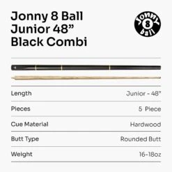 Jonny 8 Ball Jonny 8 Ball JUNIOR COMBI 48 Inch Adjustable 5pc Ash Pool Snooker Cue – 9mm Tip -Billiards Shop 8 cfcda055 7c0b 48a2 af31 e1603bb7d0f1