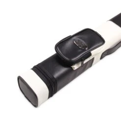 Baize Master Baize Master BLACK & WHITE Leather Patch Effect SQUARE Cue Case - Holds 2 Centre Jointed Cues