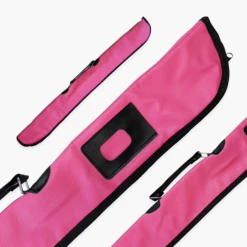Cue & Case Quality Thick Padded HOT PINK Vinyl 2pc Soft Snooker Pool Cue Case