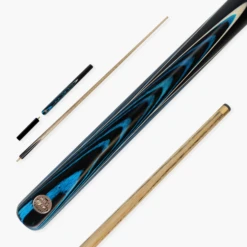 Baize Master Baize Master Gold Series Midnight Azure 58 Inch ¾ Joint Premium Ash Snooker Pool Cue 9.5mm Tip