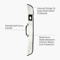 Cue & Case Quality Thick Padded WHITE Vinyl 2pc Soft Cue Case -Billiards Shop Artboard4 2e35f678 7ea5 4351 93ac ae0ce929e2c6