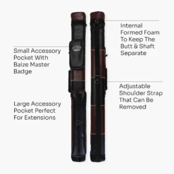 Baize Master Baize Master BROWN & BLACK Leather Patch Effect SQUARE Cue Case - Holds 2 Centre Jointed Cues -Billiards Shop Artboard4 a550fed7 ebf5 4f9a 8a77 4dca82b73d04