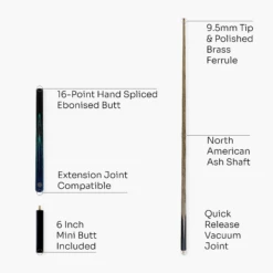 Baize Master Baize Master Blue Admiral 3/4 Jointed Cue + 6" Mini-Butt Extension -Billiards Shop Artboard4 cd901561 c0a5 46f3 8029 e95d8eeb18ff