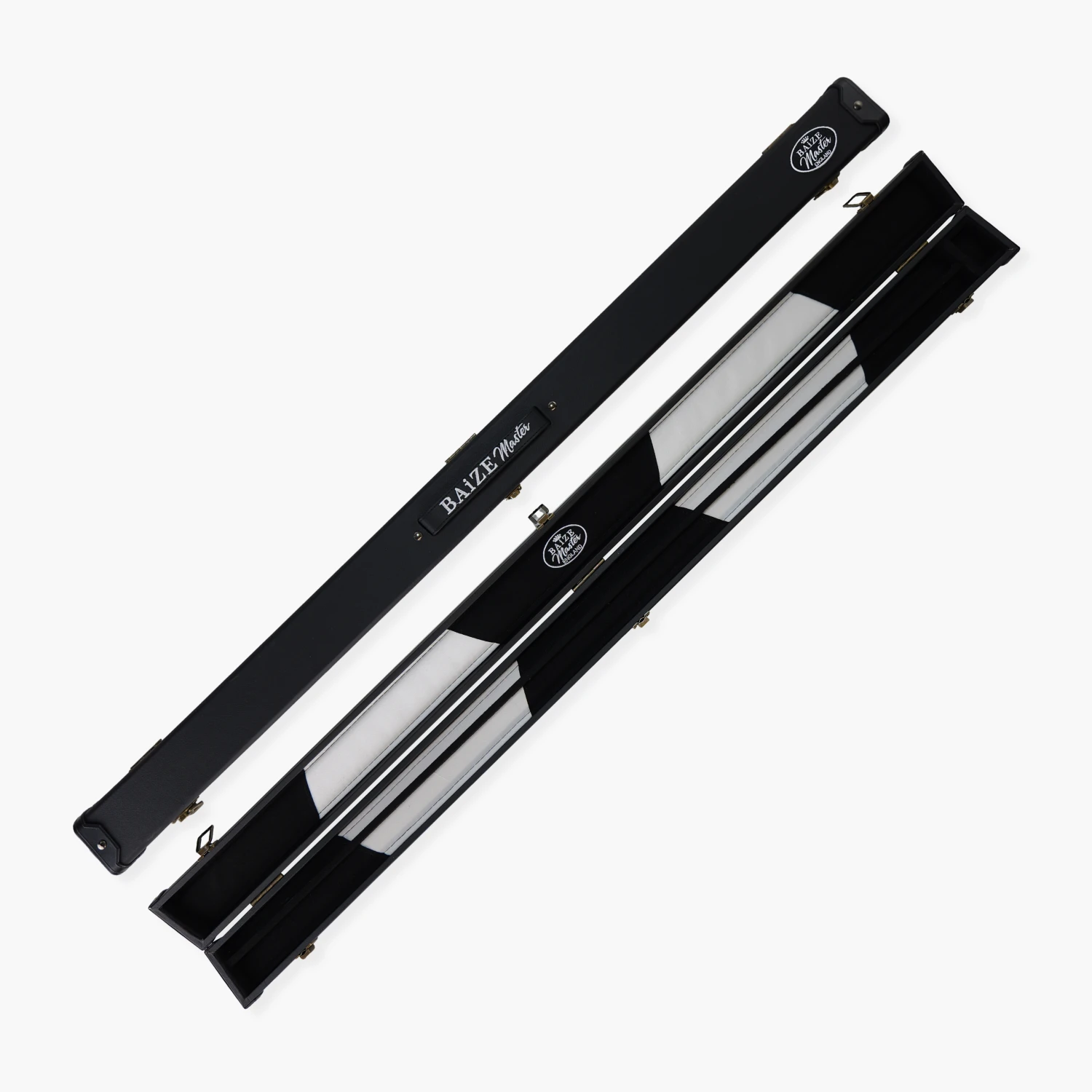 Baize Master Baize Master BLACK + WHITE INTERIOR 3/4 Deluxe Black Pool Snooker Cue Case With Plastic Ends And Embroidered Logo 9 Baize Master Baize Master BLACK + WHITE INTERIOR 3/4 Deluxe Black Pool Snooker Cue Case With Plastic Ends And Embroidered Logo - Image 7