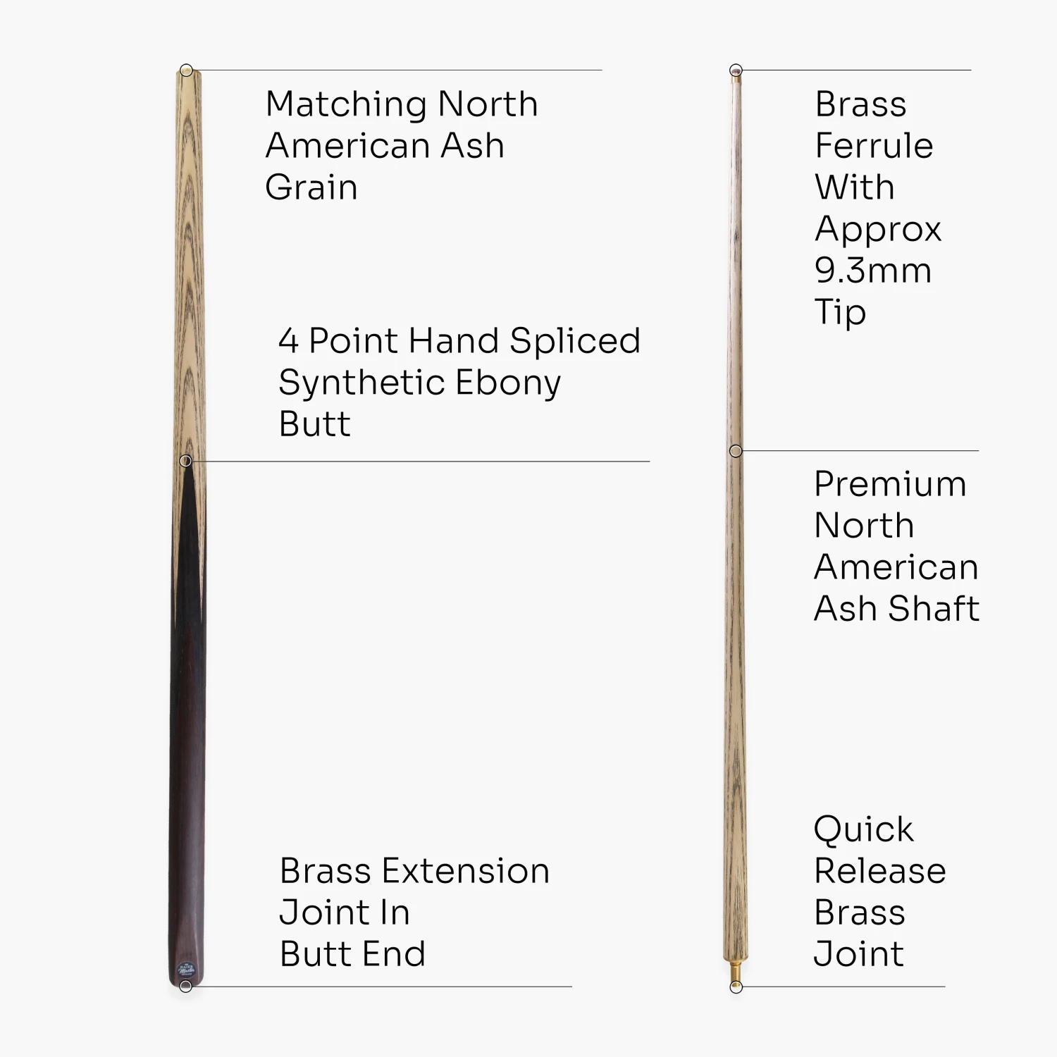 Cue + Case Baize Master Challenger 57 Inch 2 Piece Centre Joint Snooker Pool Cue 9.3mm Pro Leather Tip 13 Cue + Case Baize Master Challenger 57 Inch 2 Piece Centre Joint Snooker Pool Cue 9.3mm Pro Leather Tip - Image 11