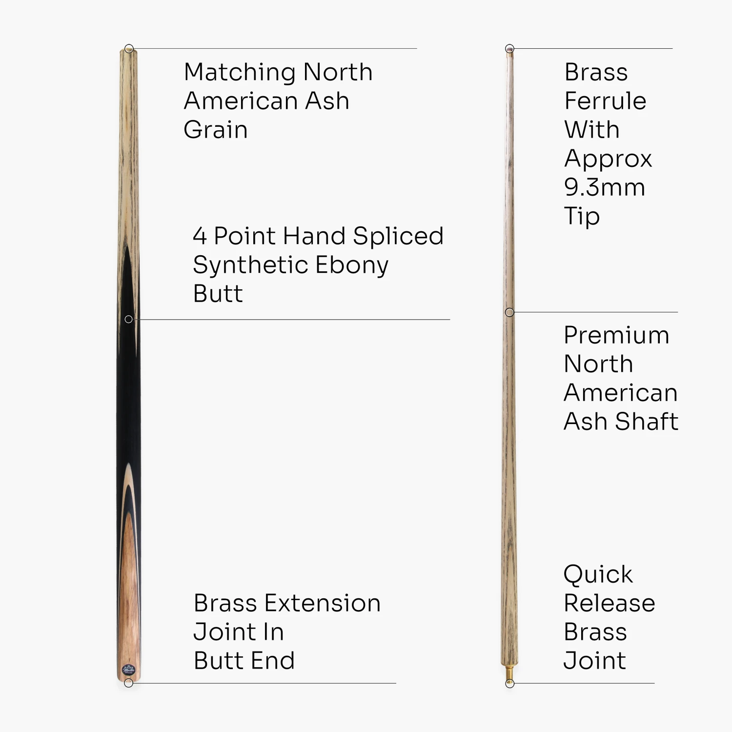 Cue + Case Baize Master Challenger 57 Inch 2 Piece Centre Joint Snooker Pool Cue 9.3mm Pro Leather Tip 20 Cue + Case Baize Master Challenger 57 Inch 2 Piece Centre Joint Snooker Pool Cue 9.3mm Pro Leather Tip - Image 18