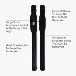 Jonny 8 Ball Jonny 8 Ball Black Tubular Cue Case + Shoulder Strap - Holds 2pc Snooker Or Pool Cue -Billiards Shop Artboard 4 f103a875 102c 44c9 ba1b 57993d6517d7