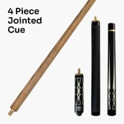 Jonny 8 Ball Jonny 8 Ball AZTEC 8.5mm Tip Adjustable 4 Piece Ash Pub Pool Cue, Shorten To 45" -Billiards Shop Aztec 6