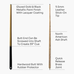 Jonny 8 Ball Jonny 8 Ball TRIAD 57 Inch 3 Piece Snooker Pool Cue 9.5mm Tip - Shorten To 39 Inch -Billiards Shop B G Triad 5