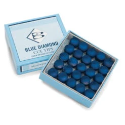 Brunswick 50 X 9mm Leather Blue Diamond Snooker Pool Cue Tips (full Box)