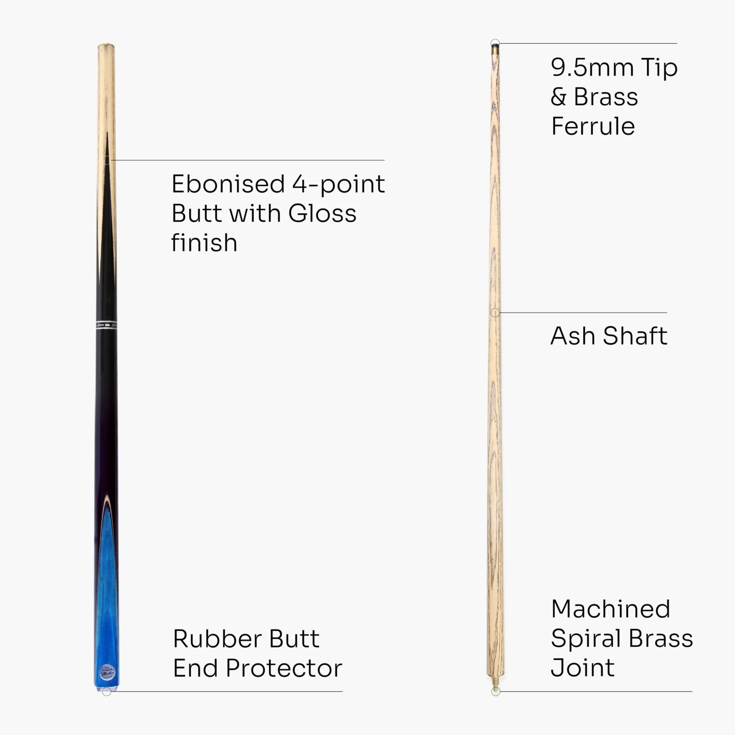 Baize Master Baize Master Silver Series 42 Inch CONQUEST Junior Kids Short Snooker Pool 2pc Ash Cue And Hard Case Set 14 Baize Master Baize Master Silver Series 42 Inch CONQUEST Junior Kids Short Snooker Pool 2pc Ash Cue And Hard Case Set - Image 12