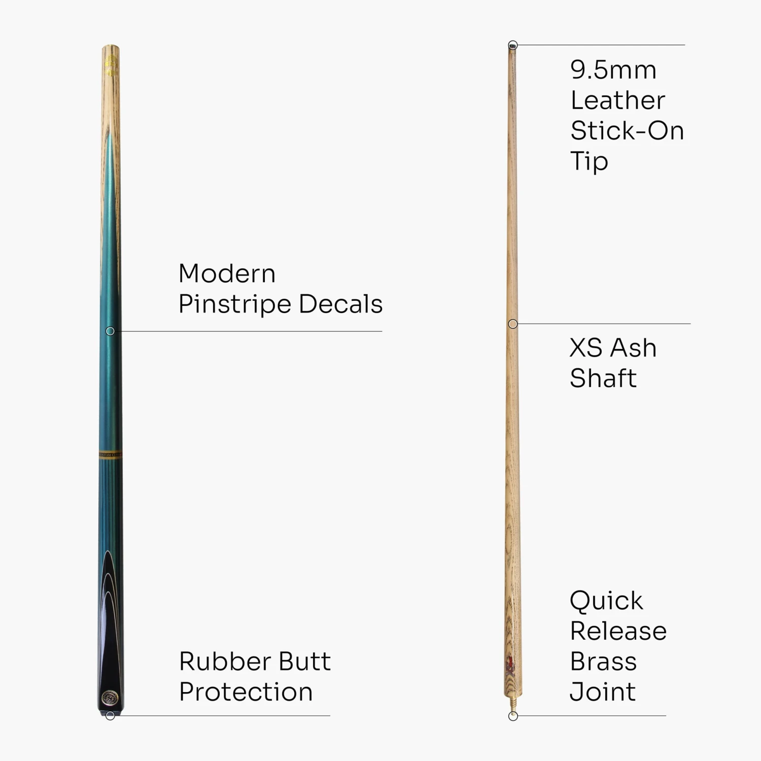 BCE BCE Blue Pinstripe 57 Inch 2 Piece Snooker Pool Cue And Case Set 9.5mm Tip 6 BCE BCE Blue Pinstripe 57 Inch 2 Piece Snooker Pool Cue And Case Set 9.5mm Tip - Image 4